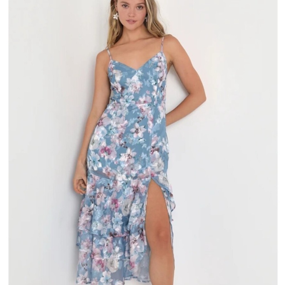 LuLu’s Floral Blue Dress